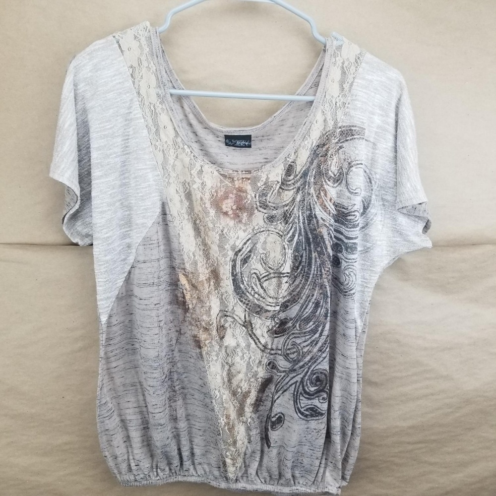 Sheer Lace Tan Top